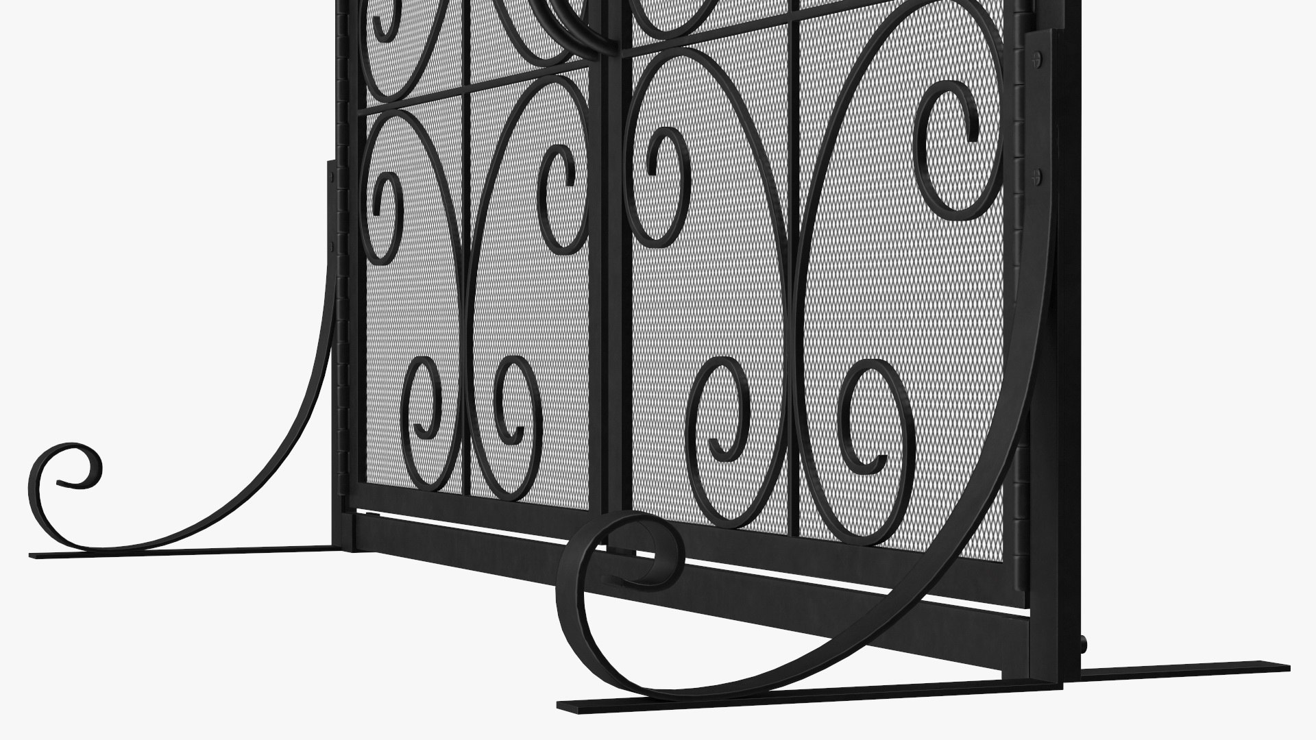 Wrought Iron Fireplace Screen With Doors 3D Model TurboSquid 1870727