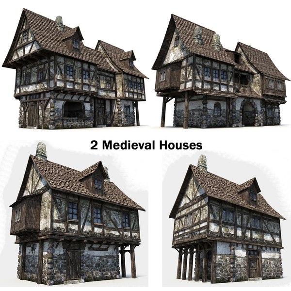 modelo 3d 2 casas medievales - TurboSquid 1040862