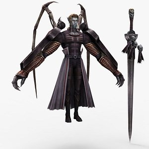 3D God of death with the sword model