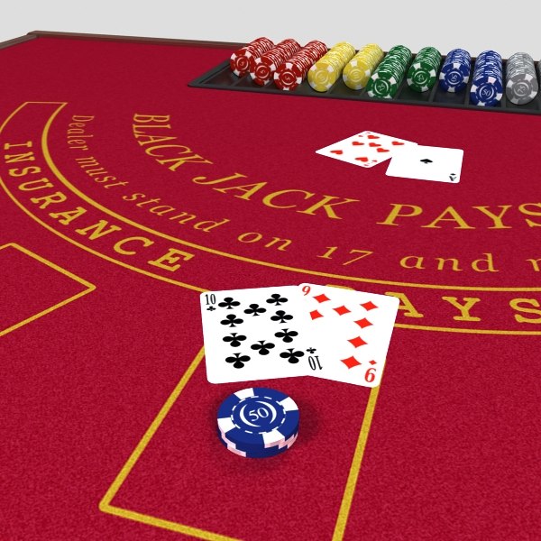 casino table blackjack roulette 3d model