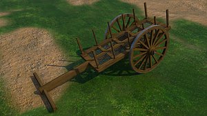3D Wooden bullock cart