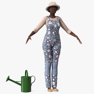 Gardener Afro American Woman Rigged