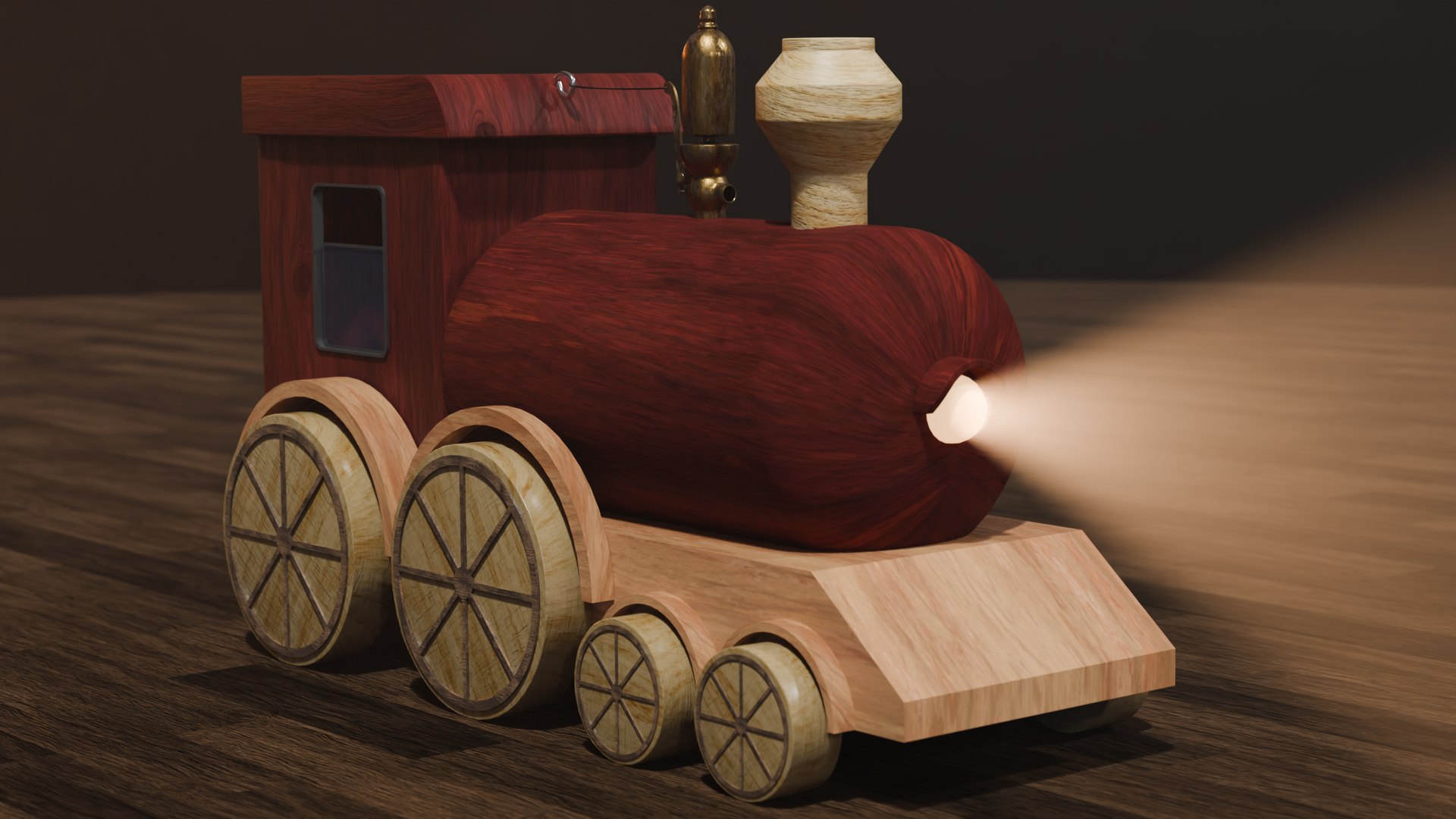 Red Wooden Toy Train Model - TurboSquid 2341778
