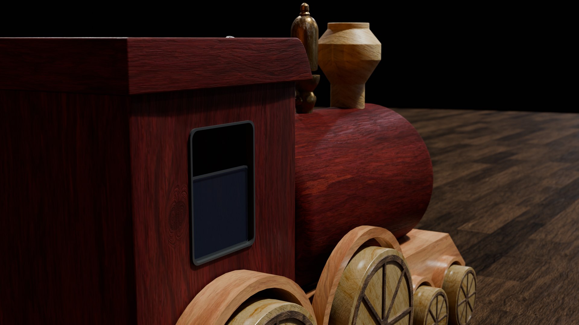 Red Wooden Toy Train Model - TurboSquid 2341778