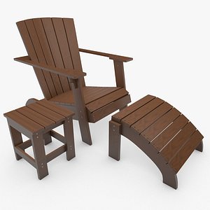 3D model Adirondack Chair Patio Set