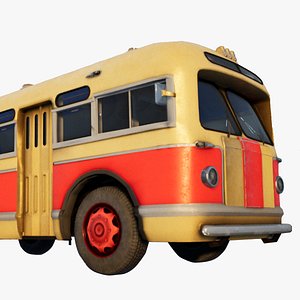 3D ZIS 155 - Old Russian City Bus with Painter Files model
