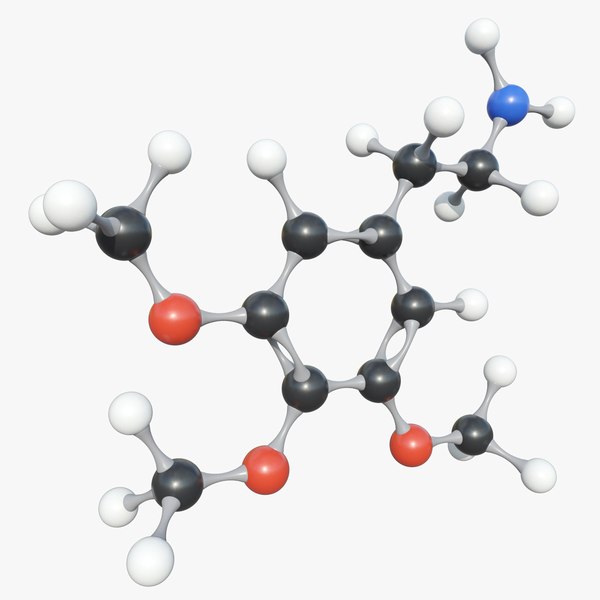 3D Mescaline Molecule With PBR 4K 8K