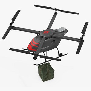 3D model US Navy Military Cargo Drone with Suspended Load
