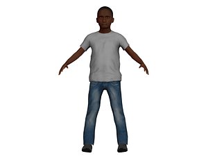 Black Young African American Boy Child