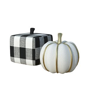Fabric Pumpkin Decor SET 2 model
