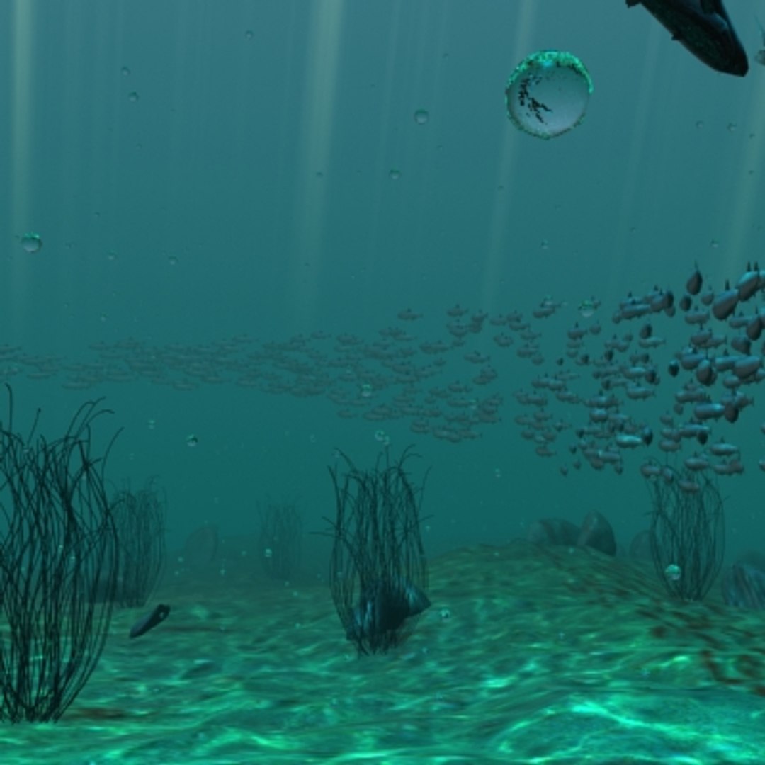 3d animation fishing net in underwater scene with maya 