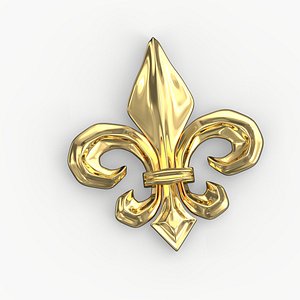 3D lily fleur lis symbolic model