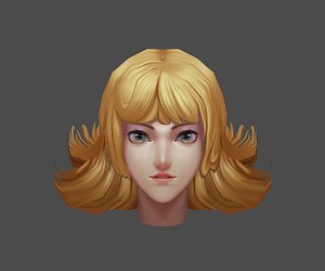 3d handpainted female model