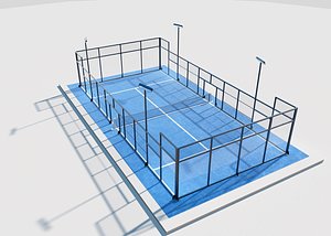 3D Padel Pickleball Court Professional Sports Facility Model