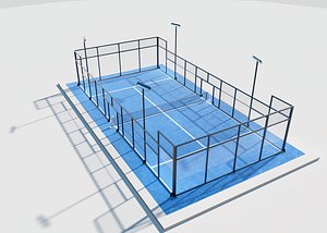 3D Padel Pickleball Court Professional Sports Facility Model