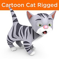 Cartoon cute cat rigged