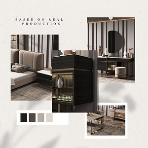 3D Modular Industrial Furniture Set  High Detail  Production Ready 3D Models