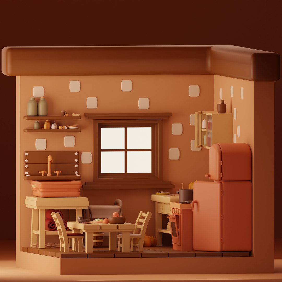 3D Model KITCHEN Low-poly - TurboSquid 2227627