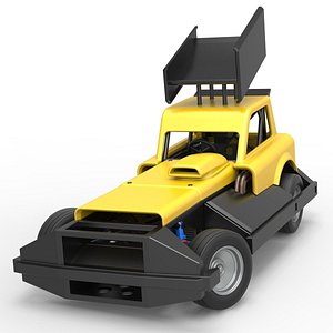 3D New Zealand Superstock car while turning Version 3 Scale 1 to 25