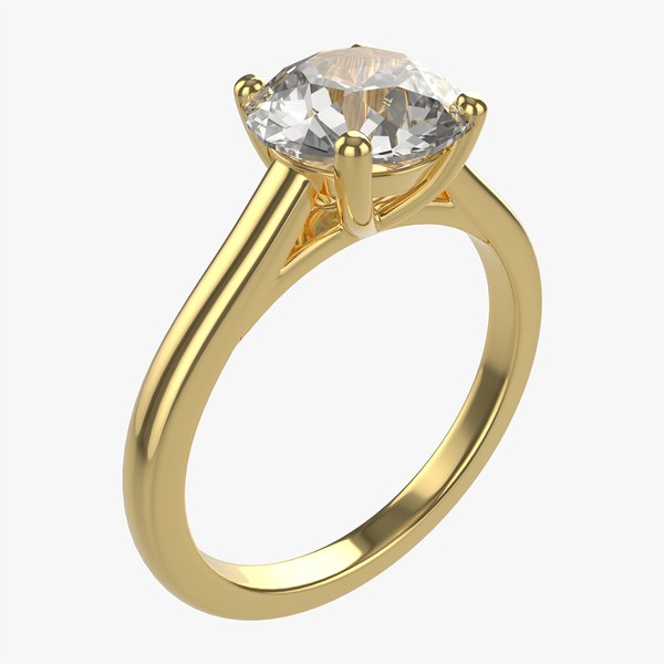 3D model Gold Diamond Ring Jewelry 03