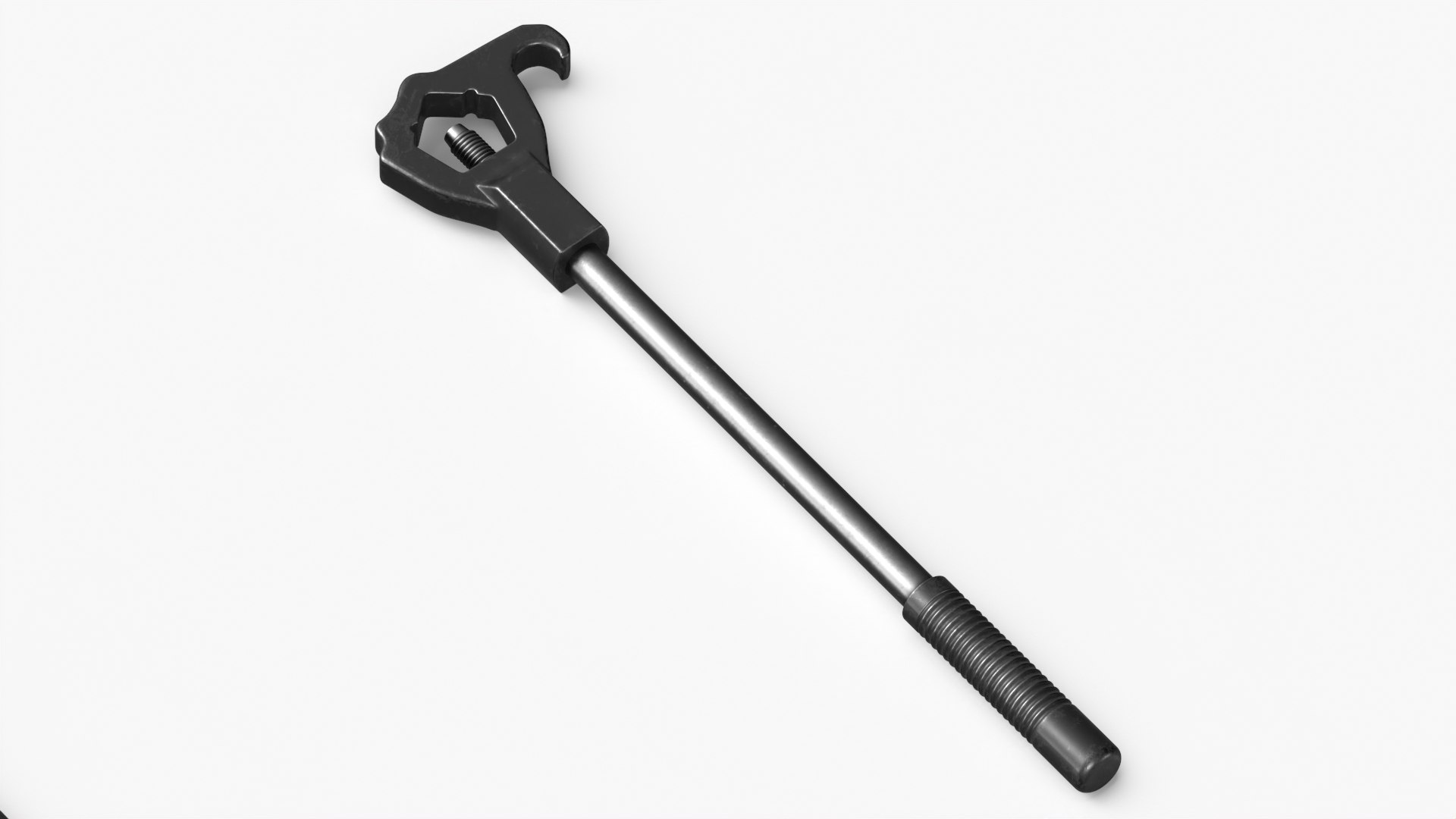 Single Head Adjustable Fire Hydrant Wrench 3D model preview