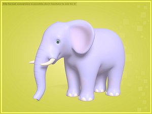Cartoon Elephant -- Rigged model