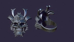 3D Samurai ring for casting model