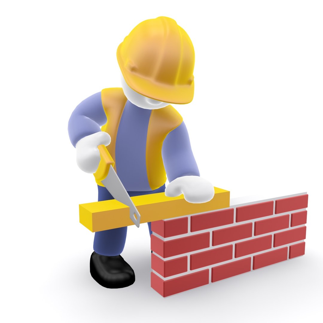 Construction Team Cartoon 3d Model