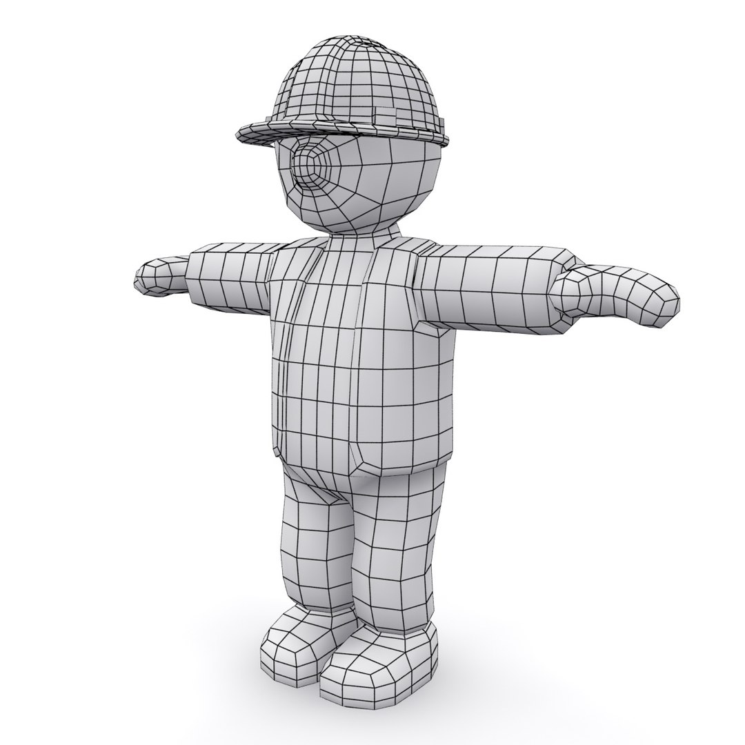 Construction Team Cartoon 3d Model