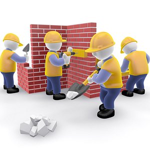 construction team cartoon 3d model