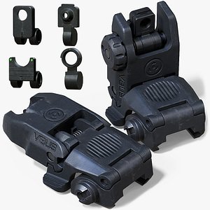 MBUS Flip Up Sight Modular - PBR - Game Ready LowPoly