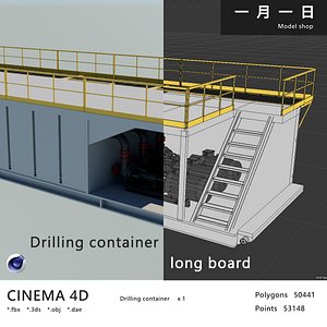 Drilling longboard cabin 3D model