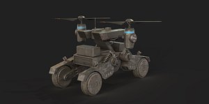 3D Tactical Wheeled UAV with Dual Propeller Lift System