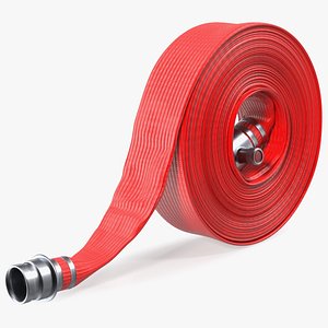 Rolled Up Fire Hose Red 3D