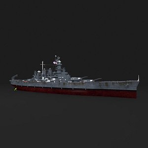 3D model north carolina battleship