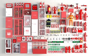 Fire Safety Equipment Mega Pack 3D model