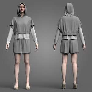 3D model Womens Stretwear Outfit