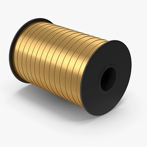 3D Gold Curling Ribbon