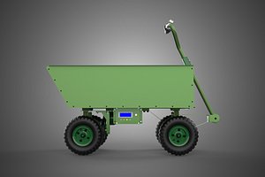 ARMY GREEN MILITARY WHEELBARROW CART TROLLEY WAGON TRUCK VEHICLE 3D model