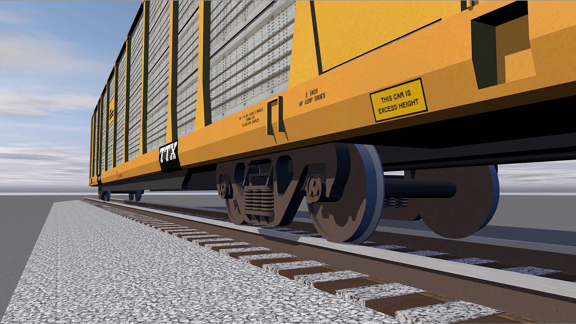 3d Train Car Autorack