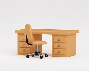 3D Cartoon Official Chair table