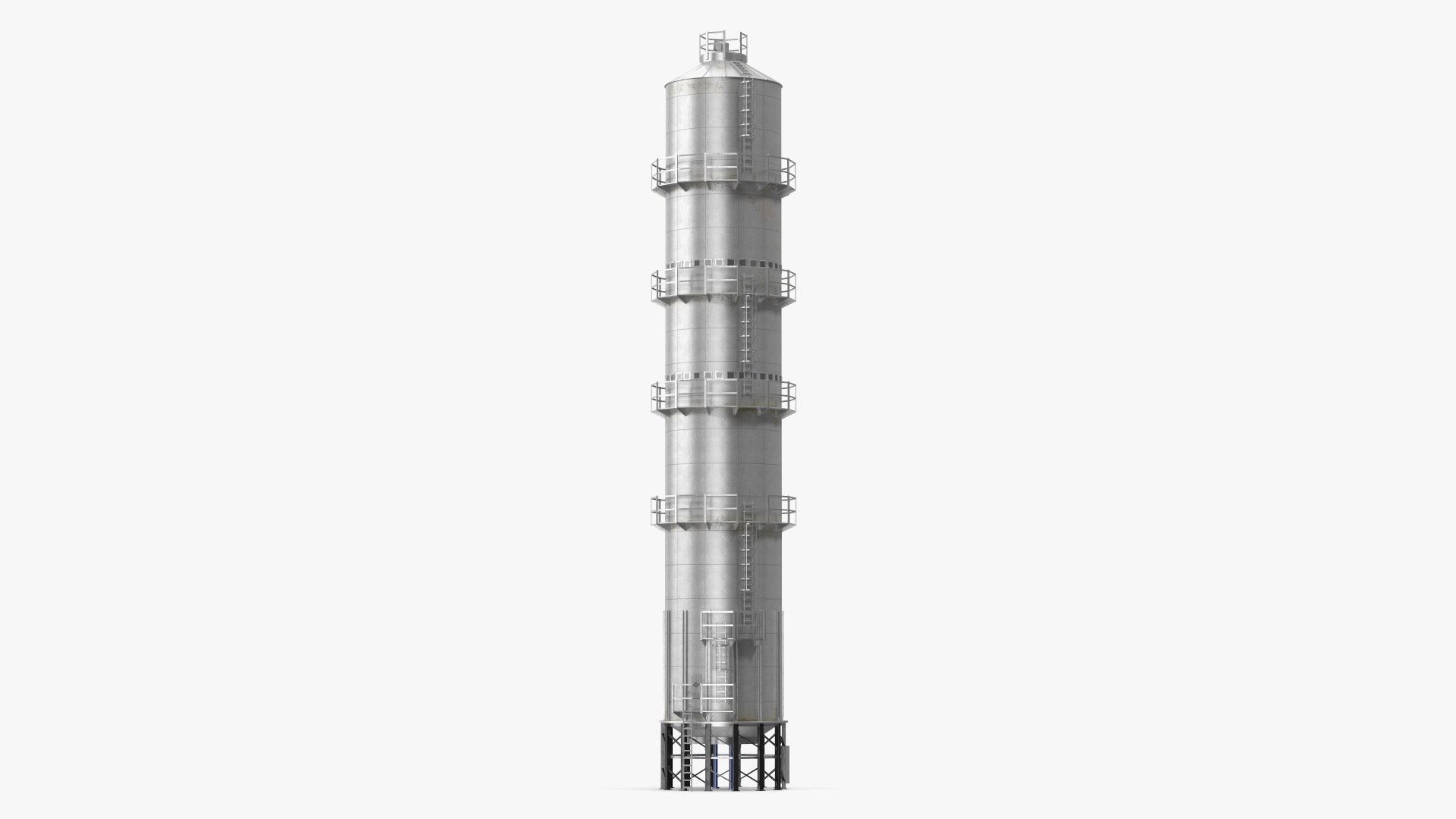Industrial Silo with External Staircase 3D model preview