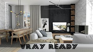 3D interior living room model
