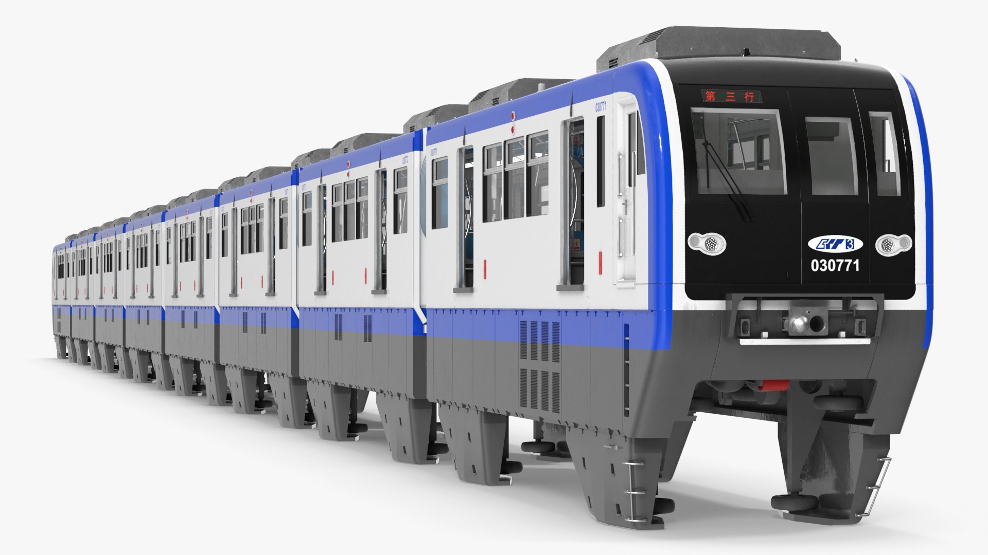 Chongqing Monorail Train Rigged 3D model preview