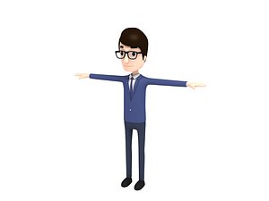 man character cartoon 3D model