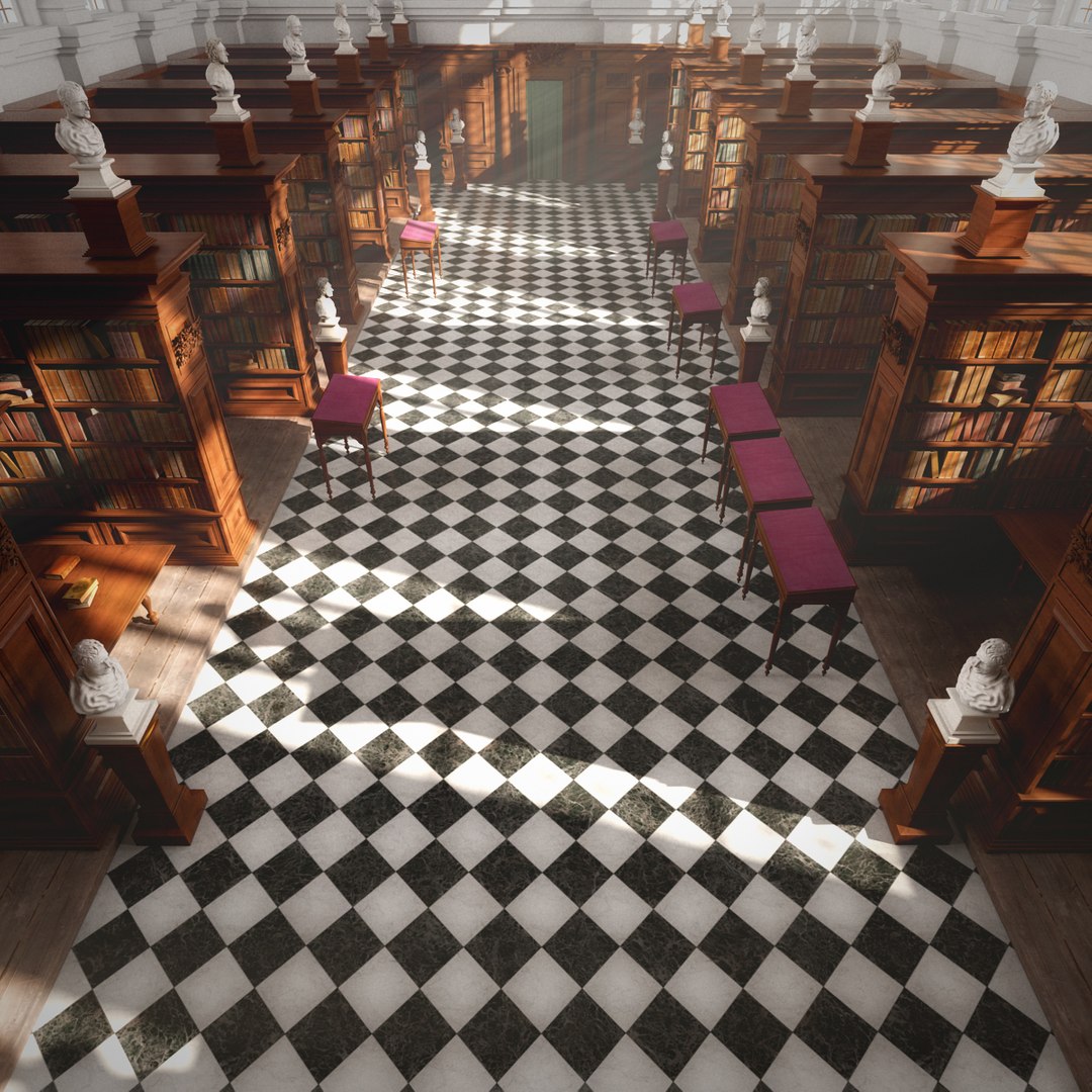 3D model retro library - TurboSquid 1312314