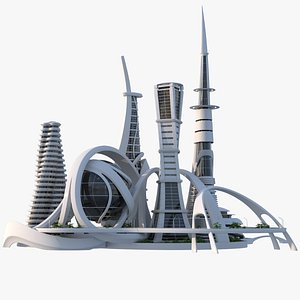3D Sci-Fi Futuristic Building Concept 23
