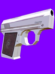 revolver gun 3d obj