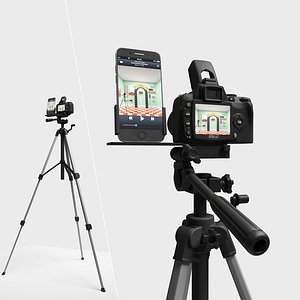 3D model Live streaming devices cameras cameras mobile phones tripods