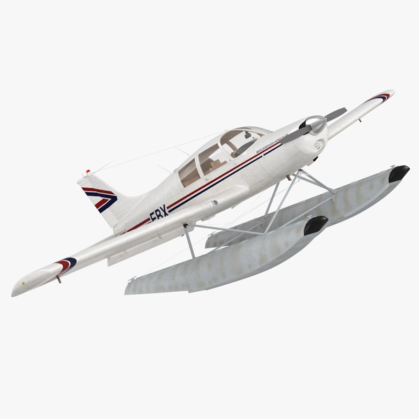 3D Private Seaplane Piper PA-28 Cherokee Rigged